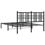 vidaXL Cadre de lit métal avec tête de lit noir 140x200 cm