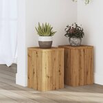 vidaXL Supports pour plantes 2 Pièces chêne artisanal bois d'ingénierie