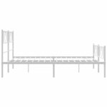 vidaXL Cadre de lit métal avec tête de lit/pied de lit blanc 160x200cm