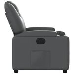 vidaXL Fauteuil inclinable électrique Gris Similicuir