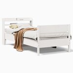 vidaXL Cadre de lit sans matelas blanc 100x200 cm bois de pin massif
