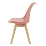 Lot de 4 chaises de salle à manger similicuir hêtre rose 03_0006766