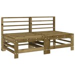 vidaXL Canapés centraux de jardin 2 Pièces bois de pin imprégné