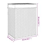 vidaXL Panier à linge avec couvercle marron foncé résine tressée