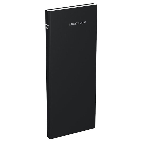 Agenda journalier Long 14 x 35 cm Travers 1 jour/page Noir LECAS
