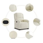 vidaXL Fauteuil inclinable Crème Velours