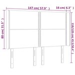 vidaXL Tête de lit à LED Bleu foncé 147x16x118/128 cm Velours