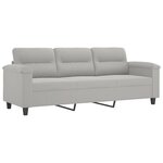 vidaXL Ensemble de canapés 3 Pièces coussins gris clair tissu microfibre