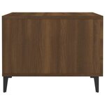 vidaXL Table basse avec pieds en métal Chêne marron 50x50x40 cm