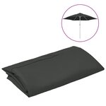 vidaXL Tissu de remplacement pour parasol d'extérieur Anthracite 300cm