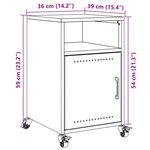 vidaXL Table de chevet anthracite 36x39x59 cm acier