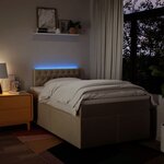 vidaXL Sommier à lattes de lit avec matelas crème 120x190 cm tissu