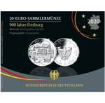 Pièce de monnaie 20 euro Allemagne 2020 G argent BE – Fribourg
