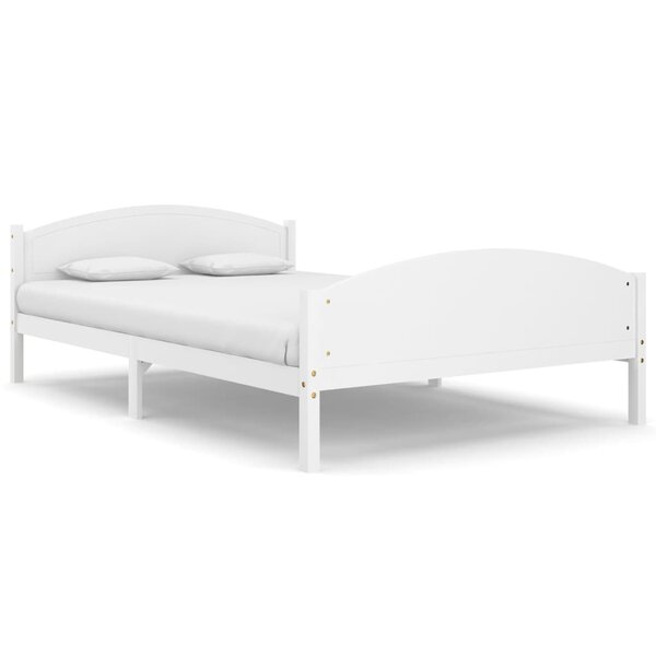 vidaXL Cadre de lit Blanc Bois de pin massif 140x200 cm