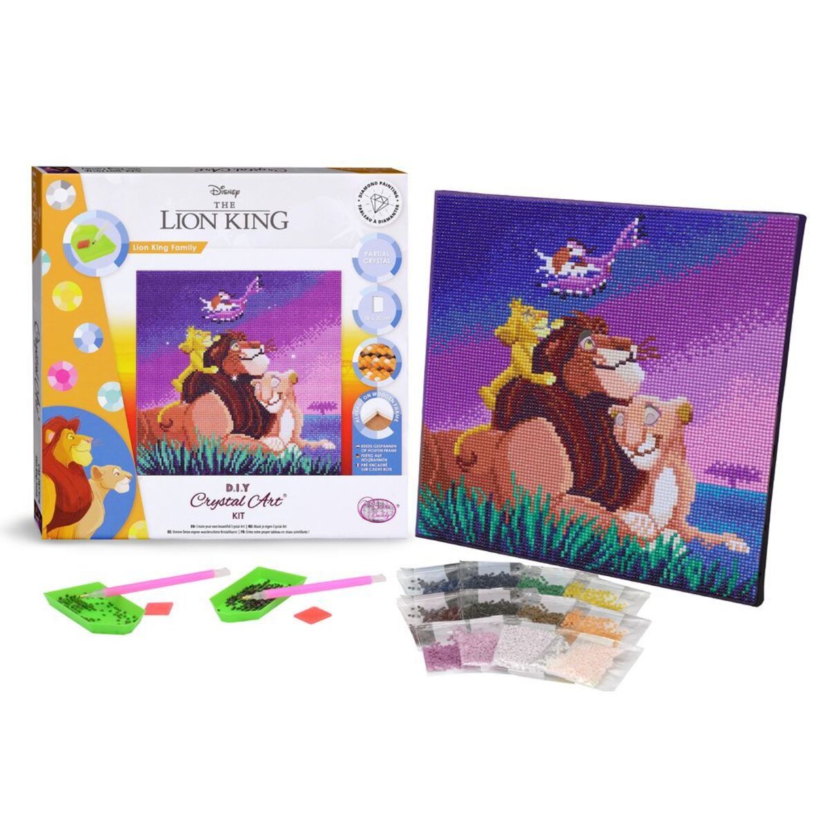 Kit Crystal Art Disney - Tableau Le Roi Lion - 30 x 30 cm - Kit