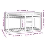 vidaXL Lit superposé 80x200 cm Bois de pin massif