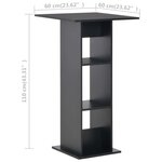 vidaXL Table de bar Noir 60x60x110 cm