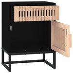 vidaXL Table de chevet noir 40x30x55 5 cm bois d’ingénierie et fer