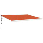 vidaXL Auvent rétractable orange et marron 4x3 m tissu et aluminium