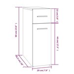 vidaXL Armoire d'apothicaire Chêne fumé 20x45 5x60cm Bois d'ingénierie