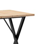 vidaXL Table à manger cadre en X 70x70x75 5cm bois de pin massif fonte
