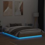 vidaXL Cadre de lit avec lumières LED chêne sonoma 150x200 cm