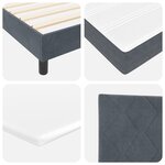 Lit box spring vidaXL avec matelas gris foncé en velours simple