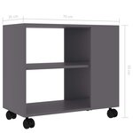 vidaXL Table d'appoint Gris 70x35x55 cm Bois d'ingénierie