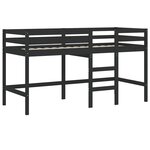 vidaXL Lit mezzanine enfants et rideaux rose 80x200cm bois pin massif
