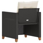 vidaXL Chaise de jardin avec coussins noir résine tressée