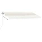 vidaXL Auvent manuel rétractable avec LED 450x300 cm Crème