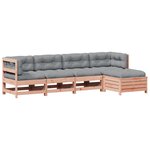 vidaXL Salon de jardin 5 Pièces avec coussins bois massif douglas