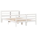 vidaXL Cadre de lit avec tête de lit blanc 120x190 cm bois pin massif