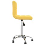 vidaXL Chaise pivotante de bureau Jaune moutarde Tissu