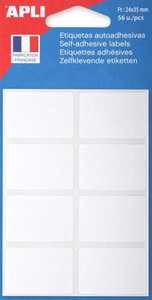 Pochette 56 Étiquettes Blanche 24X35