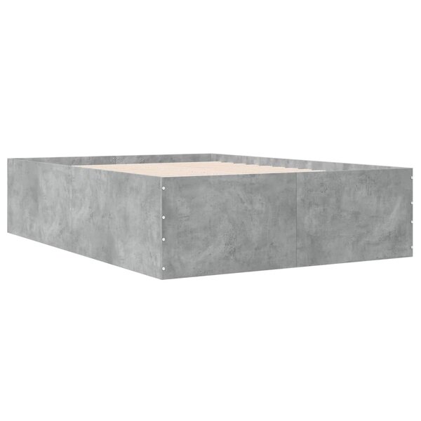 vidaXL Cadre de lit gris béton 120x190 cm bois d'ingénierie