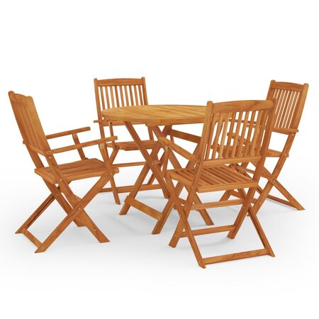 vidaXL Mobilier à dîner d'extérieur pliable 5 Pièces Bois d'eucalyptus