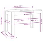 vidaXL Table à manger Gris béton 120x60x76 cm Bois d'ingénierie