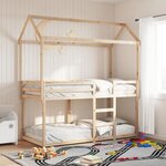 vidaXL Lit superposé avec toit 80x200 cm bois de pin massif