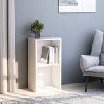 Vidaxl bibliothèque à 2 niveaux blanc 40x30x76 5 cm aggloméré
