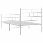 vidaXL Cadre de lit métal avec tête de lit/pied de lit blanc 100x190cm