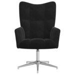 vidaXL Chaise de relaxation avec tabouret Noir Velours