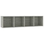 vidaXL Bibliothèque/Meuble TV Gris béton 143x30x36 cm