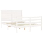 vidaXL Cadre de lit avec tête de lit blanc 120x200 cm bois massif