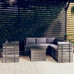 vidaXL Salon palette de jardin 7 Pièces avec coussins Bois de pin massif