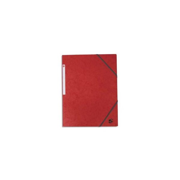 Chemise 3 rabats à élastique en carte lustrée 5/10, 350g. Coloris rouge 5 ETOILES