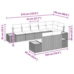 vidaXL Ensemble de Canapés de Jardin 8 pièces avec coussins Noir Poly Rotin Acacia