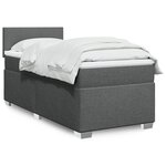 vidaXL Sommier à lattes de lit et matelas Gris foncé 90x190 cm Tissu
