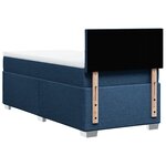 vidaXL Sommier à lattes de lit avec matelas Bleu 90x190 cm Tissu