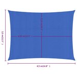 vidaXL Voile d'ombrage 160g/m² rectangulaire bleu 3 5x4 5 m PEHD